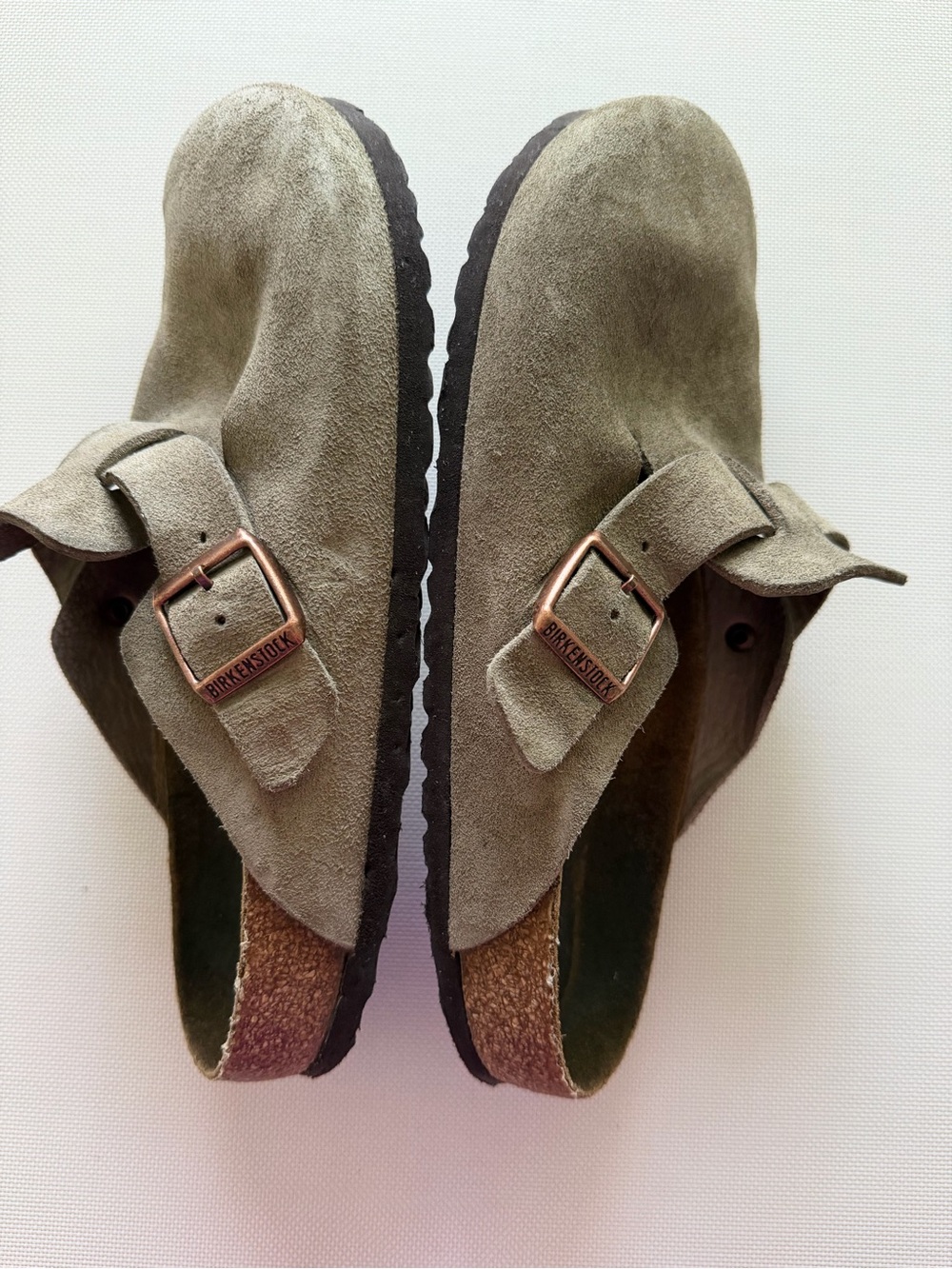 Birkenstock Women's Suede Clogs in Taupe - Picture 7 of 10